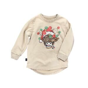Olive + Scout Christmas Highland Cow Crewneck Sweatshirt Size 4T